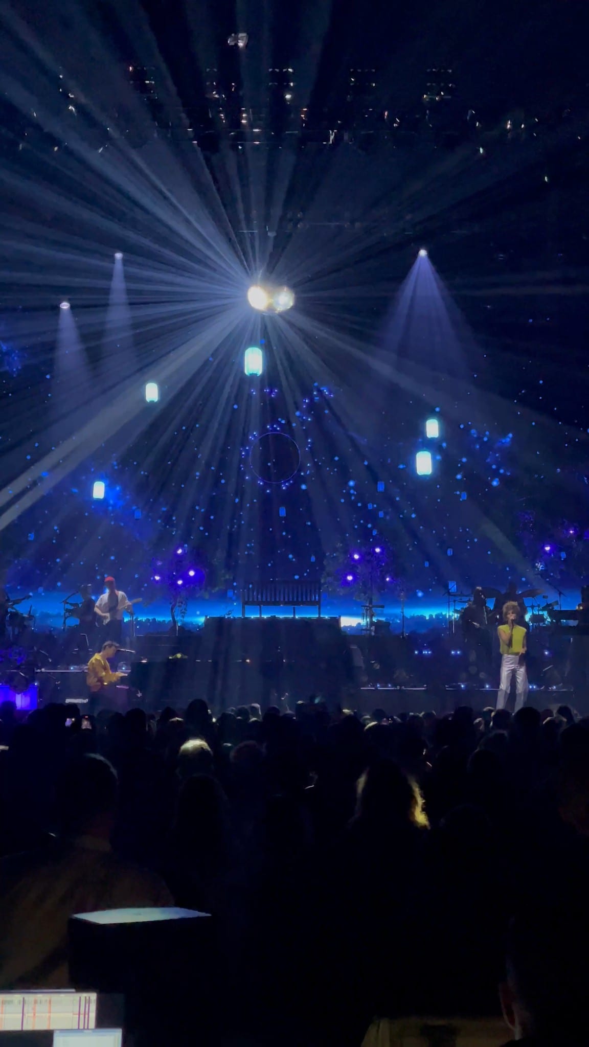 Night-sky LED, disco-ball beams, piano and house, Jacob Collier Tour, November 2024. Hover or tap to play.